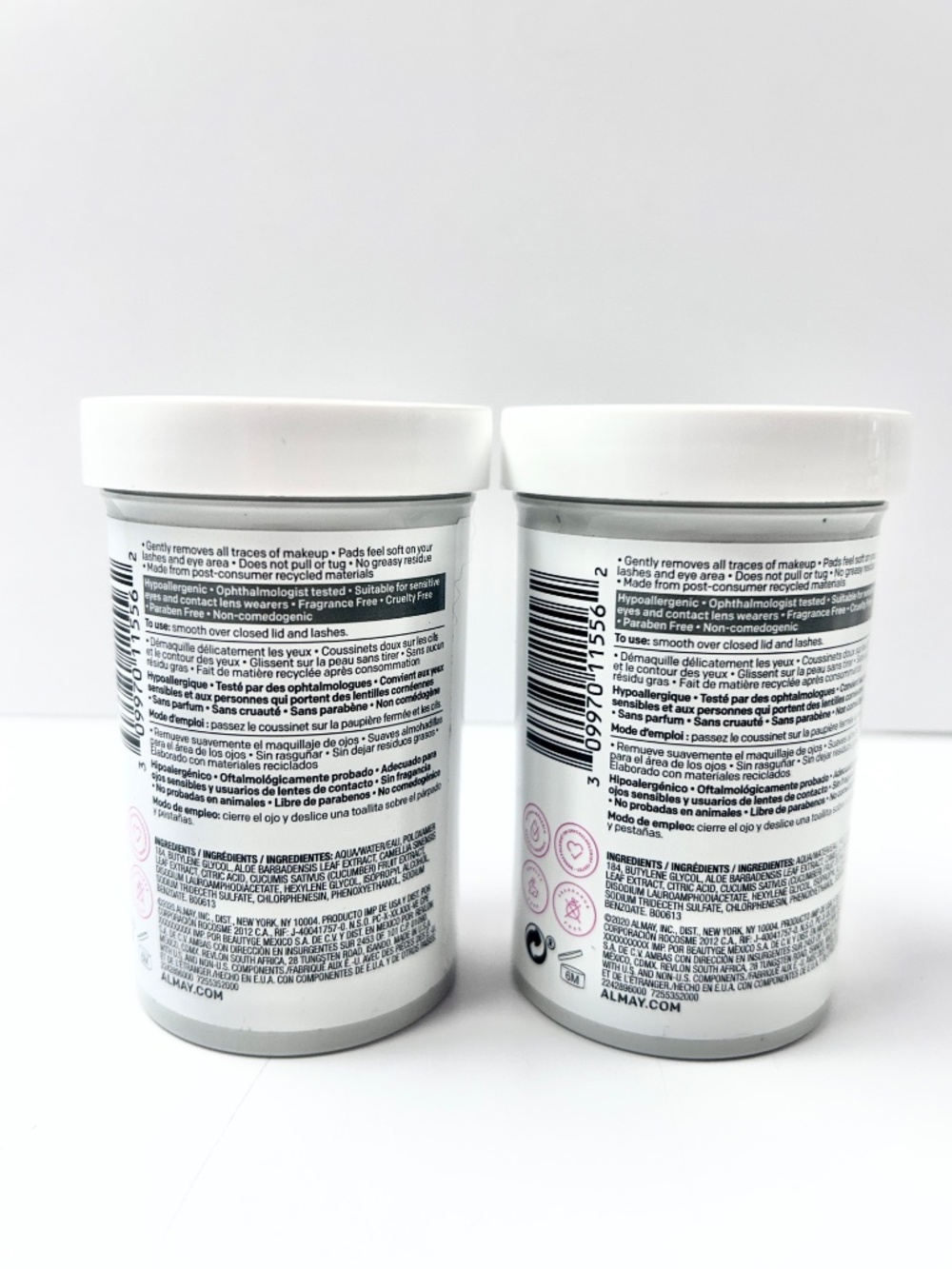 Lot of 2 ALMAY Biodegradable Oil Free Micellar Eye Makeup Remover Pads 120 Pads - Picture 2 of 3